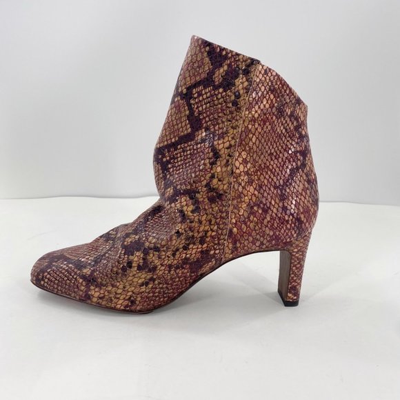 Free People Cybill Boots Ankle Wine Snake Size 39 / 8.5 NEW - Picture 3 of 12